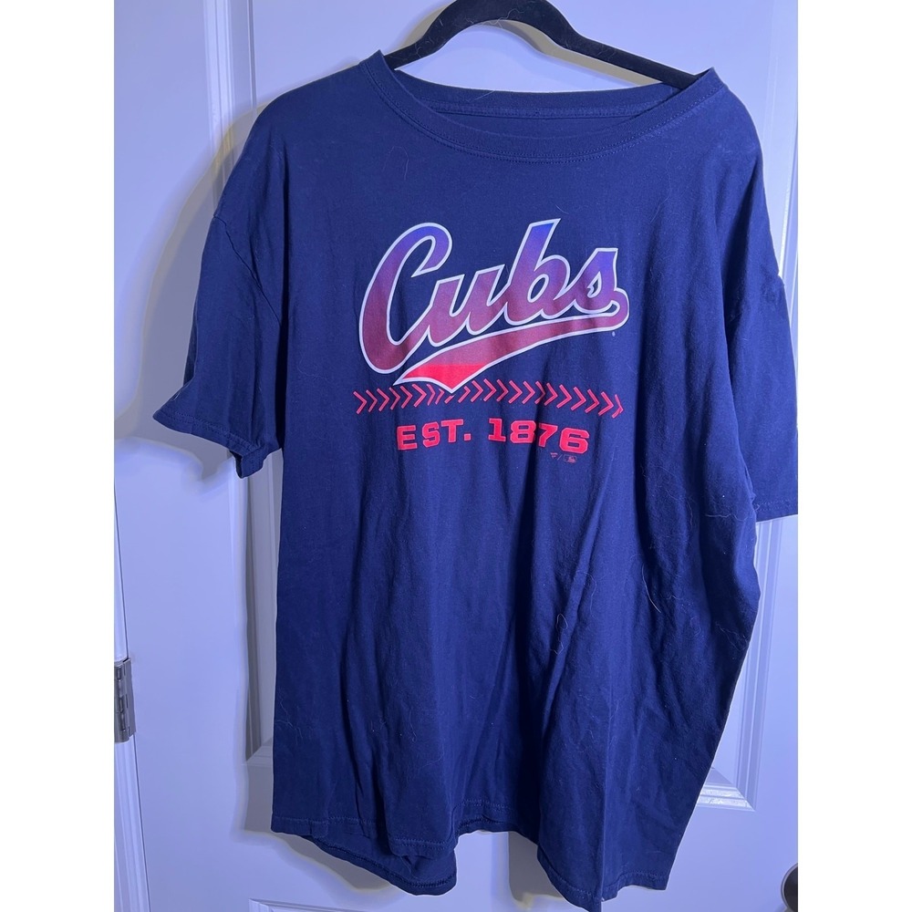 Fanatics‎ Mens Chicago Cubs MLB Graphic T-Shirt Navy Blue 2XL Gameday Dadcore